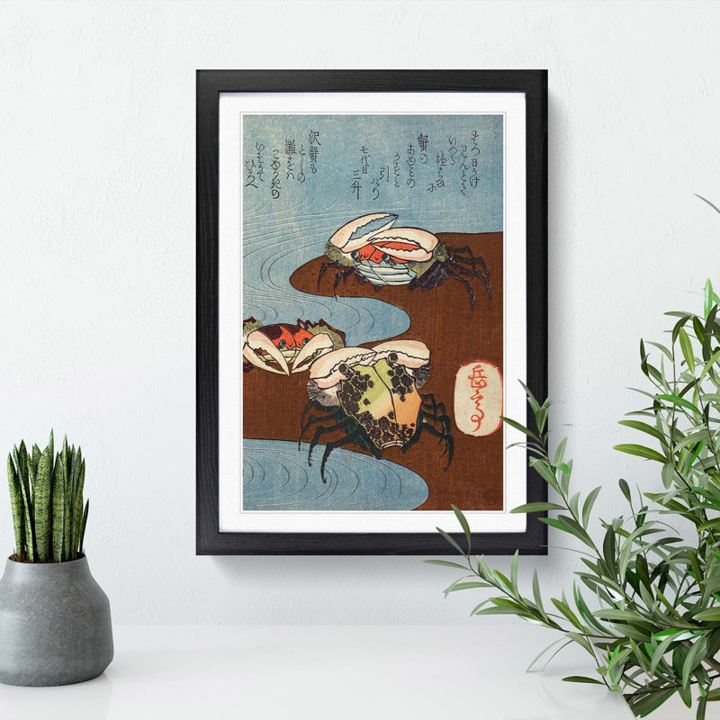 Crabs by the Sea by The Sea - Picture Frame Painting Print, Black Framed, 65cm H x 48cm W x 2cm D