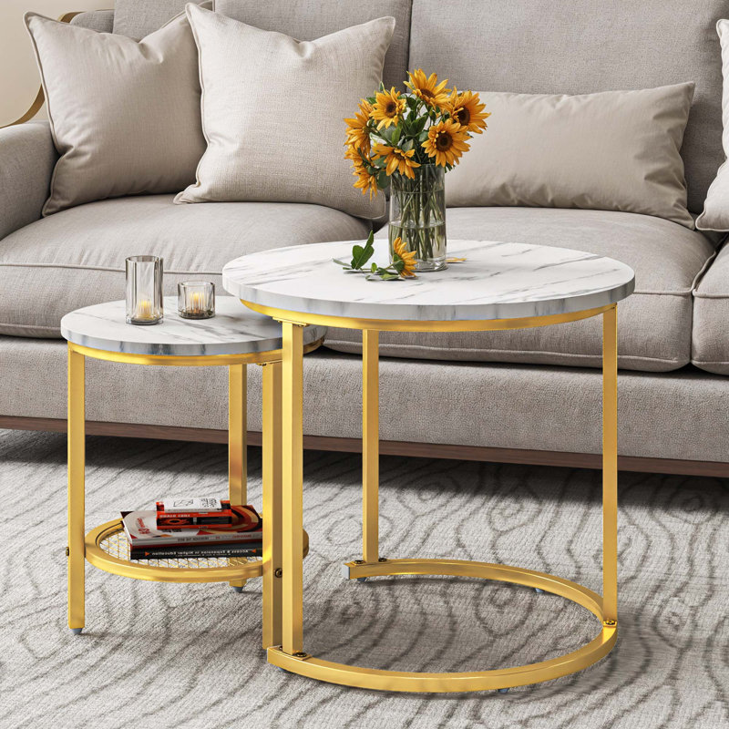 Lift Top Wooden Coffee Table,Centre Table with Storage, Gold, White