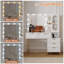 Bureau de meuble-lavabo avec miroir et 3 lumières colorées - meuble-lavabo de maquillage moderne de 45,3 po avec 5 tiroirs de rangement et prise de courant, adapté à la chambre à coucher