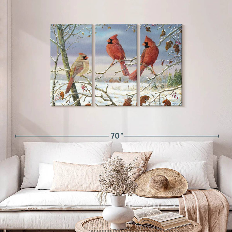 Brampt First Snow Cardinals, 28" H x 45" W