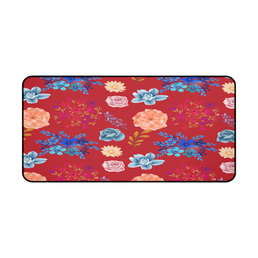 Vibrant Floral Pattern Desk Mat
