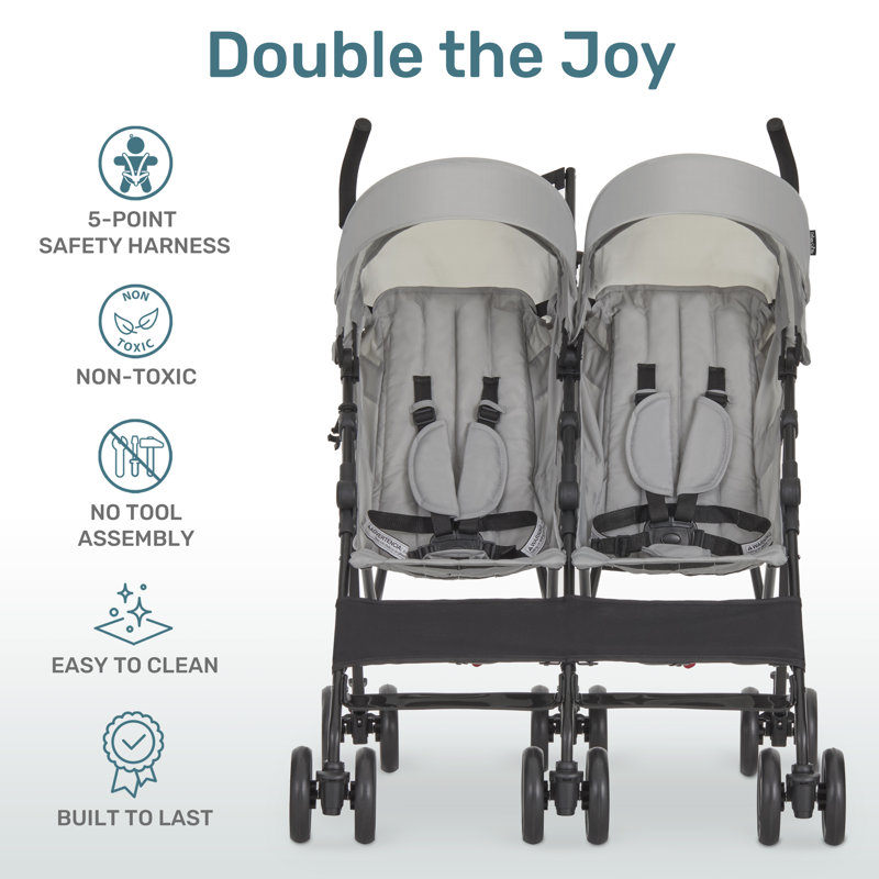 Dream On Me Twin Venture Umbrella Stroller , Gray