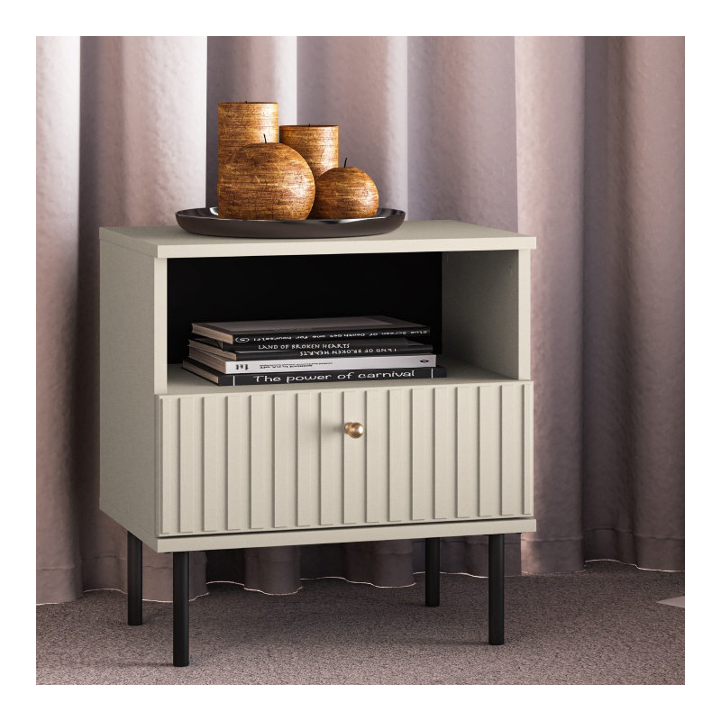 DROMA 50cm W Manufactured Wood Bedside Table