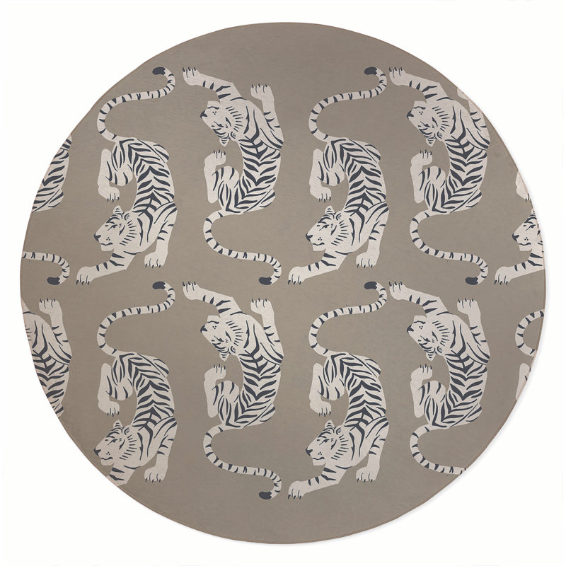 Hey Tiger Area Rug, Round 5'