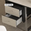 Bureau à 3 tiroirs noir + argent fritté rectangulaire + bois manufacturé + acier inoxydable-109306239-109306241
