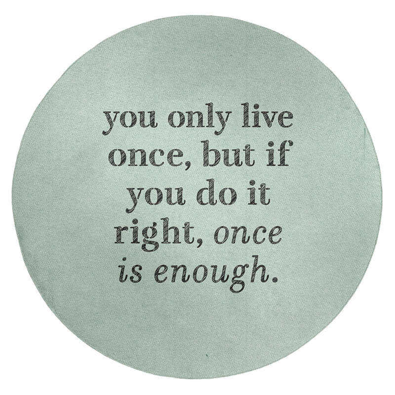 Quotes Chenille Indoor Rug, Round 5'