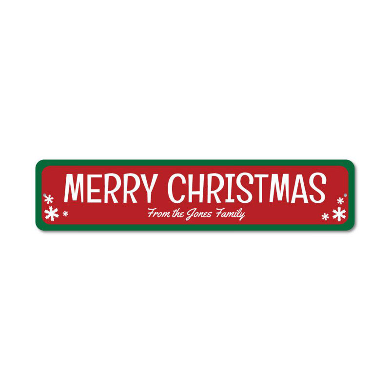 Plaque en aluminium Merry Christmas, H 6 po x l 24 po x P 0,063 po
