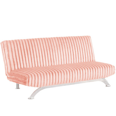 Futon convertible rose de style contemporain, capacité 2 places, bois d'ingénierie, lit de 31 po avec fonction de conversion, pieds en métal, hauteur de 31 po, largeur de 33,5 po