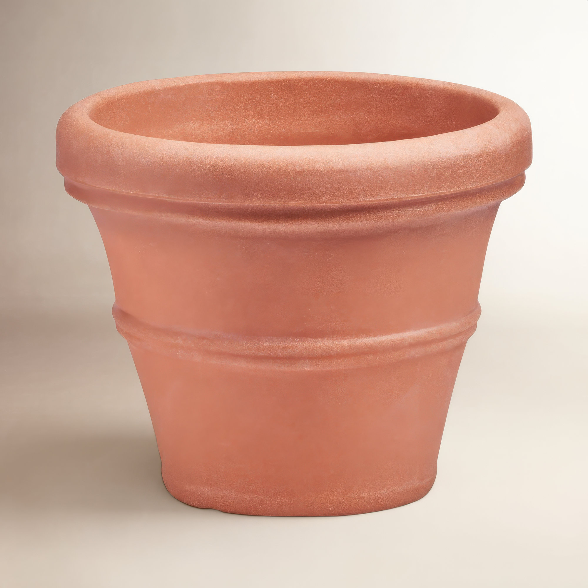 Lanesborough Resin Pot Planter, Weathered Terracotta, 21.5" H x 27.36" W x 27.36" D
