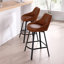 Janayshia 65cm H Swivel Upholstered Leather Counter Stool-806570848