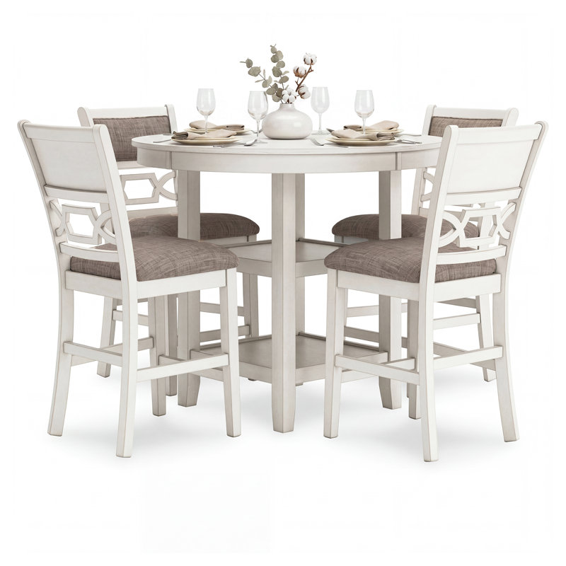 Table de salle à manger à hauteur de comptoir Dalvin et 4 tabourets de bar (ensemble de 5)