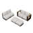 Coussin gris clair / structure brune