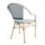 Chaises de salle à manger de patio Altesa de style bistro français, chaises de salle à manger d'extérieur en résine tressée PE résistante aux intempéries avec accoudoirs (ensemble de 6)-131406381-131641004