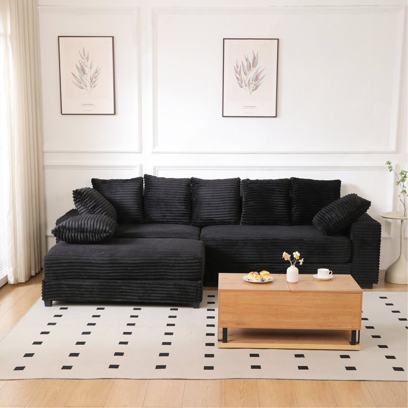 Canapé modulaire 108,6 po, Noir