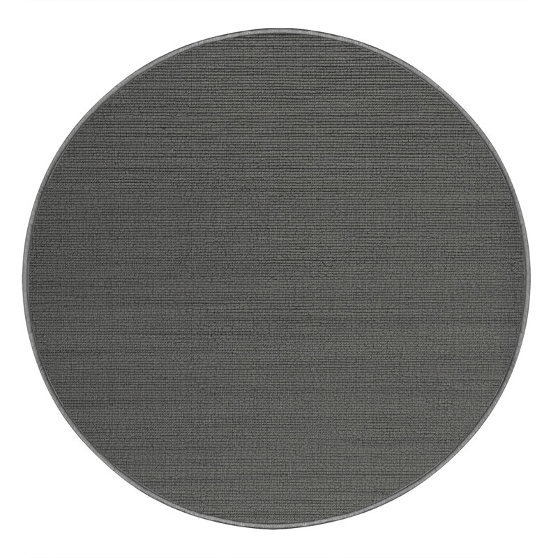 Tapis brun uni lavable à la machine, Rond 5 pi