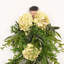 Ornement floral en forme de larme 24 po avec retentissement floral et feuilles en forme d'hortensia pour porte d'entrée 24 po