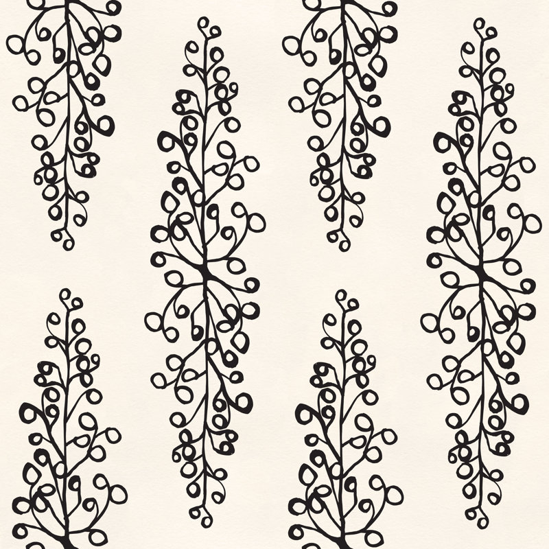 Rouleau de papier peint L 33 pi x l 20,5 po Grapevine, Crème / Noir