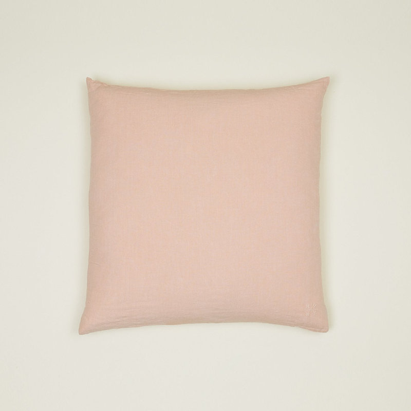 Simple Linen Pillow Cover & Insert, Blush, Square 22"
