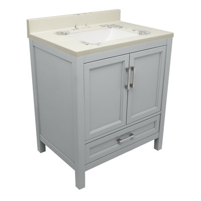 Haleyann 31'' Single Bathroom Vanity with Engineered Quartz Top