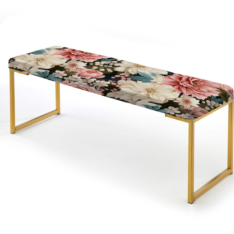 Banc rembourré or, Beauté florale rose de Serenade