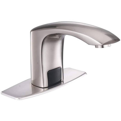 Robinet de lavabo de salle de bain sans contact à un seul trou avec robinets de mélangeur en laiton massif