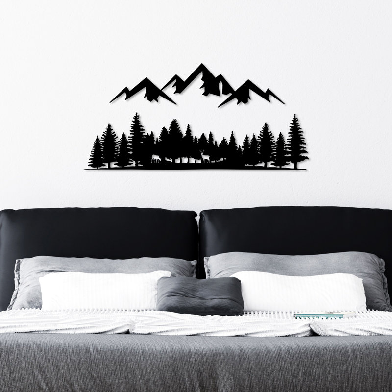 Élégant accessoire mural décoratif en métal noir (2 pièces) | Comprend 21,3 po x 5,5 po et 27,6 po x 13 po | 100% métal, épaisseur: 0,06 pouce | Parfait pour la décoration intérieure, conception murale facile à suspendre
