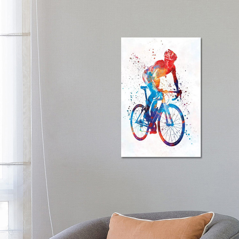 «Woman Triathlon Cycling 06» par Paul Rommer - impression sur toile tendue, H 26 po x l 18 po x 1,5 po
