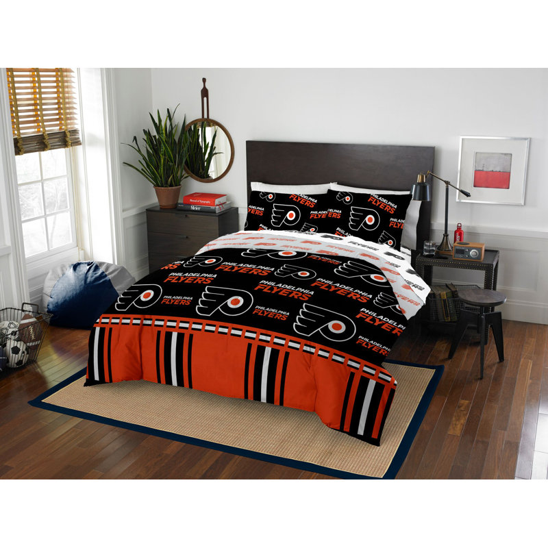 Modern & Contemporary Polyester Comforter, Queen Comforter + 4 Additional Pieces, Philadephia Flyers