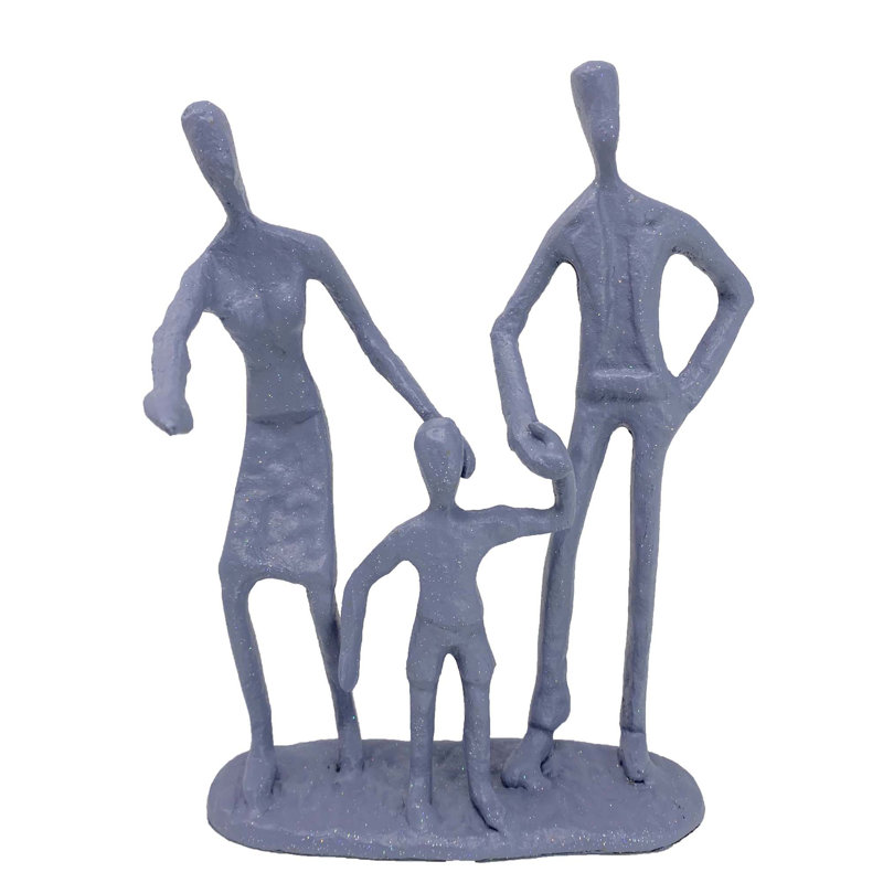 FAMILY 3 OUTING Iron Figurine 19cm, Grey Shimmer