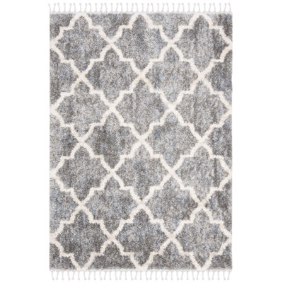 Calynn Fringe Shag Performance Geometric Rug