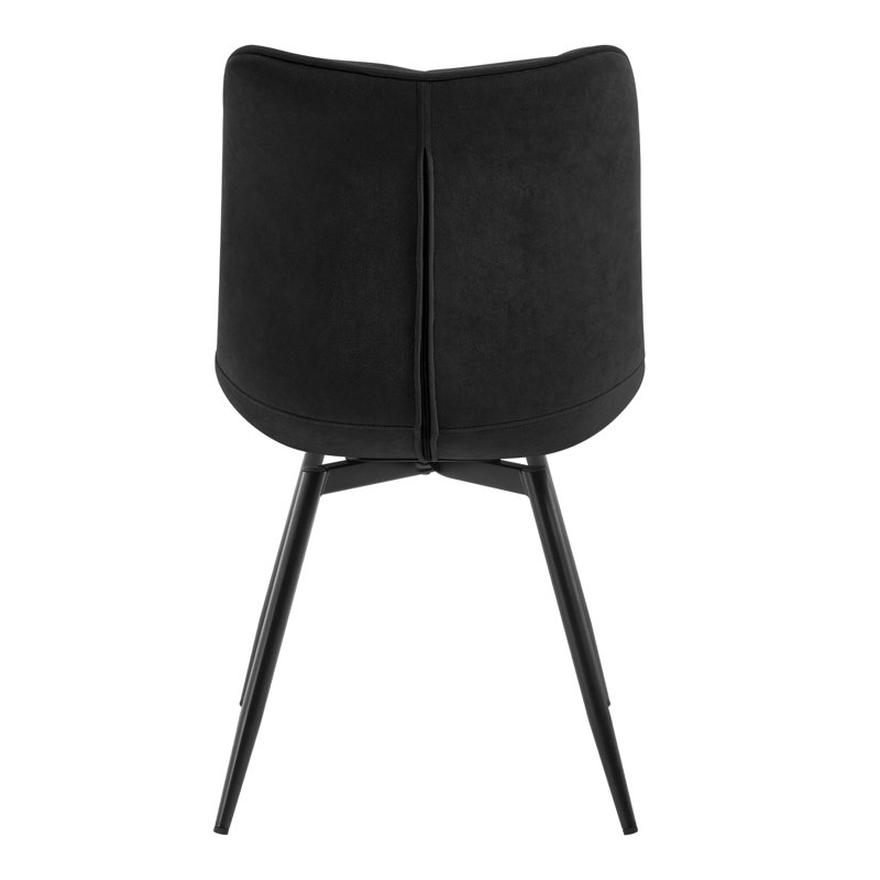 45.5cm H Velvet Upholstered Side Chair, Black