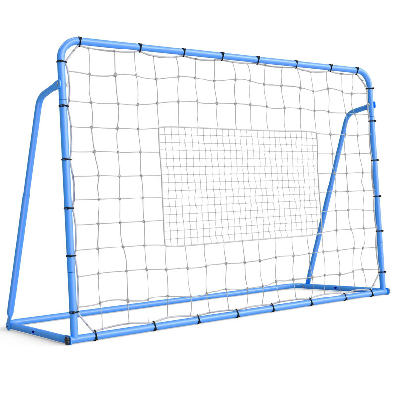 Filet réglable 4 pi x 6 pi multi-sports rebondisseur - Entraîneur de soccer, de baseball et de volleyball à 3 angles avec cadre en acier pour la cour et le terrain