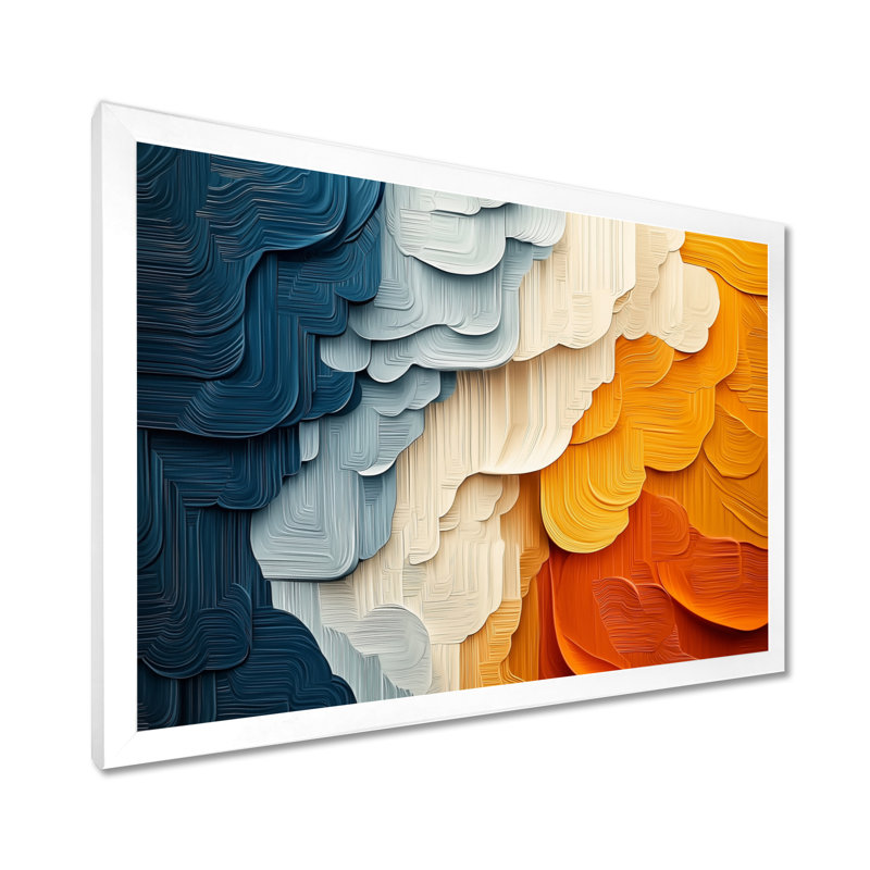 Biomorphism Fragments Forms I - Cubism, reproduction sur toile, H 12 po x l 20 po, Cadre simple, Blanc