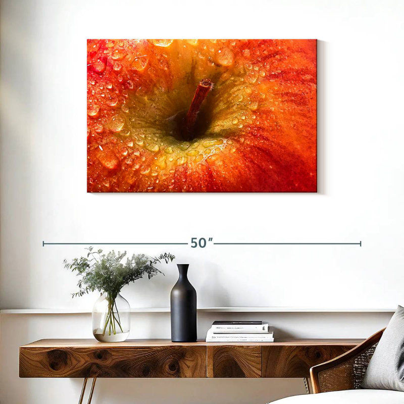 Yarlin Fresh Dewy Red Apple, 24" H x 36" W