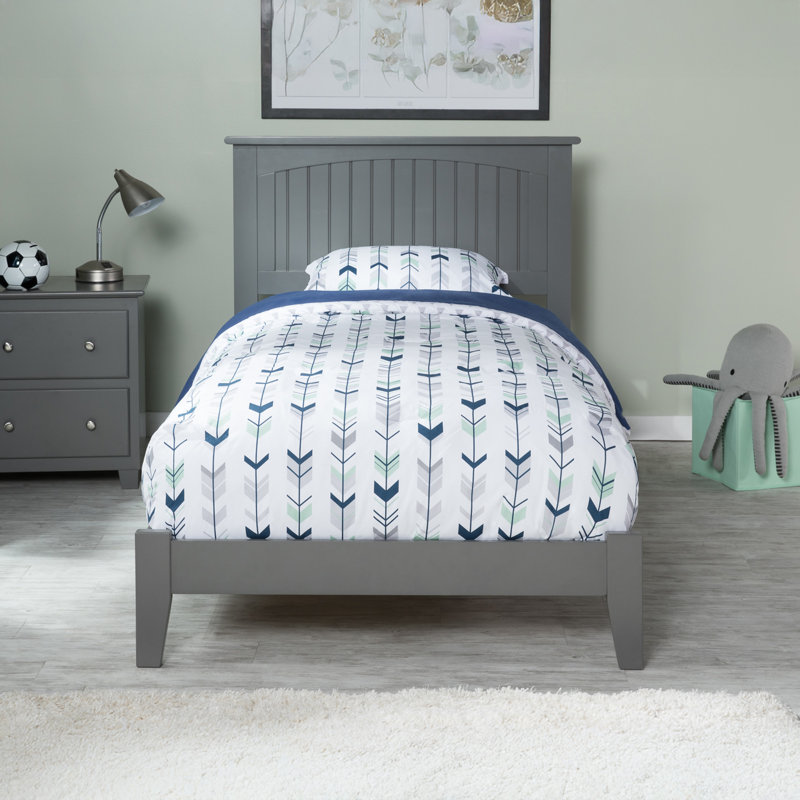  Bolin Solid Wood Panel Bed, Twin