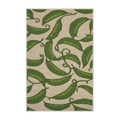 Washable Snow Peas Vegetables Area Rug