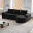 99-Inch Chenille Cloud Curved Sectional Sofa With Chaise, L-Shaped Modern Boneless Couch For Living Room And Bedroom, No Assembly Required-766265367-766265364