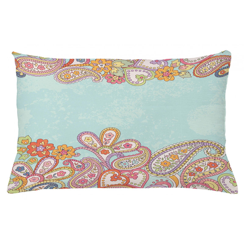 Housse de coussin lombaire motif cachemire intérieur/extérieur, 16 po x 26 po