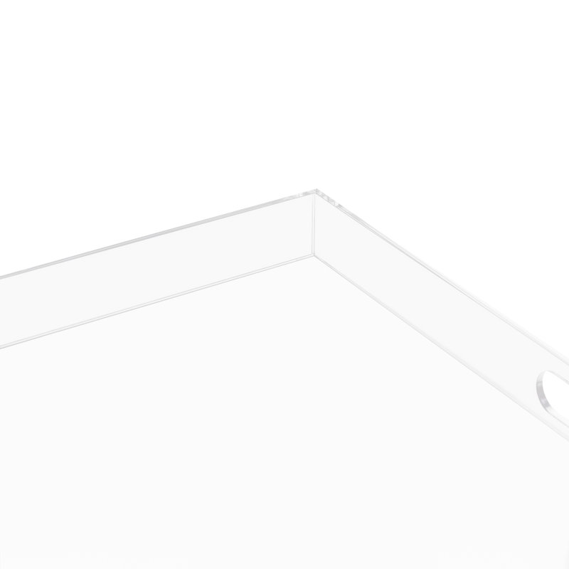 Plateau de service acrylique, H 1,97 po x l 23,62 po x P 23,62 po