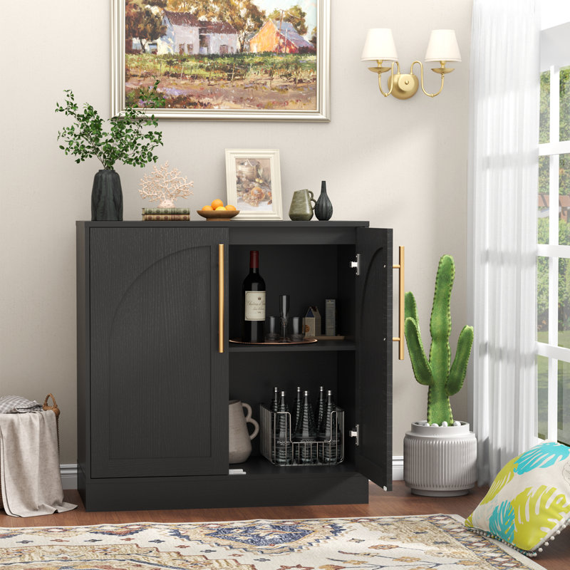 2-Door Storage Cabinet, Black