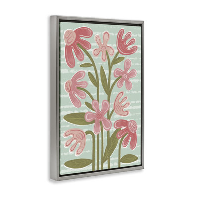 Cadre flottant rose avec fleurs Mid-Century, par Martina Pavlova