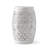 Outdoor Side Table, Lace Cut, 12 Inch Round Top W White Barrel Base-121489433