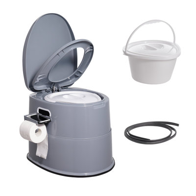 Portable Toilet For Camping, Porta Potty With 1.3 Gal Detachable Inner Bucket And Removable Paper Holder, Commode With Dual Lids, Travel Toilet For Adults Kids Outdoor Camping Car Long Road Trips
