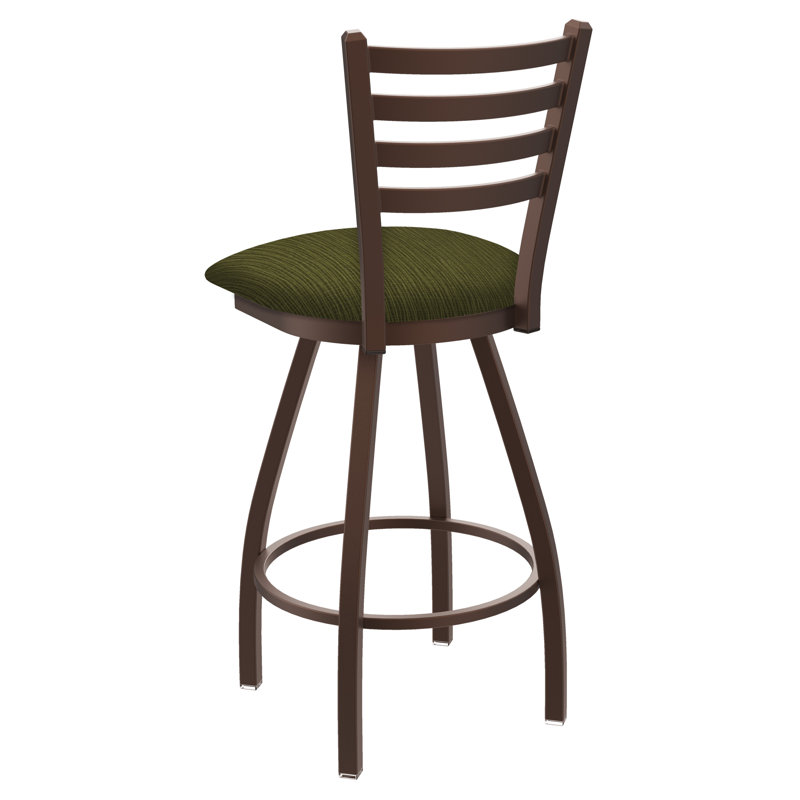 Tabouret de bar pivotant de 36" Evers, Bronze, Tissu - perroquet graphique, Extra Tall (36” Seat Height)