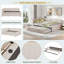 Lit de jour rembourré en forme de L avec couchette escamotable, ports USB et motif carré-1152295762