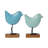 Decorative Metal Standing Bird Figurines & Sculptures With Embossed Accents & Wood Base-1637647219