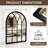 Arched Windowpane Wall Mirror, Distressed White, Farmhouse Decorative Accent Mirro-804295713-796206618