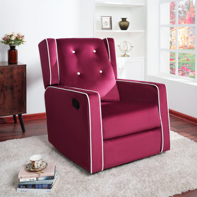 Parkhur 29" Wide Upholstered Manual Swivel Glider Rocker Recliner Nursery Chair