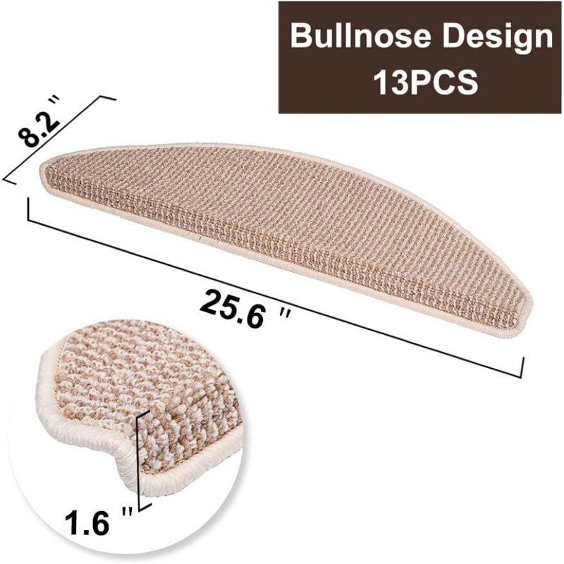 Tapis d'escalier Bullnose, Beige