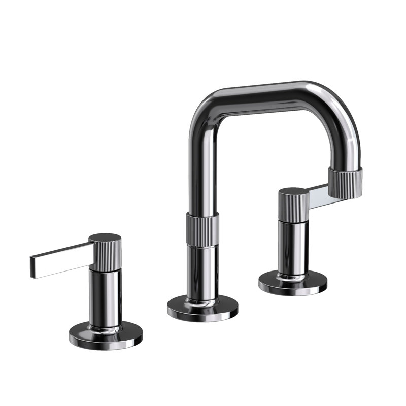 Pardees Widespread Bathroom Faucet with Drain Assembly, Midnight Chrome